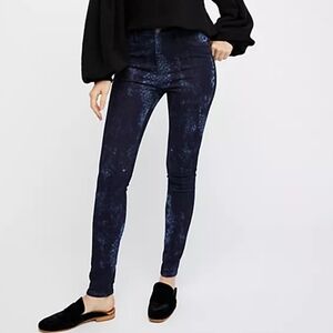 Free People Lacey Snake Long & Lean Jeans